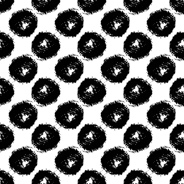 Patrón sin costura vectorial con rayas de pincel y trazos. Color negro sobre fondo blanco. Textura grange pintada a mano. Elementos geométricos de tinta. Estilo moderno de moda. Estampado de tela sin fin. — Vector de stock