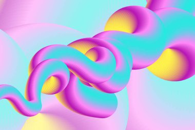 3D Soyut Vektör Duvar Kağıdı Sıvı Sıvı Eğri Fütüristik Arkaplan. Çoklu Renkli Sancak Yaratıcı Grafik Tasarımı. Canlı Modern Renklerdeki Dinamik Elementler.