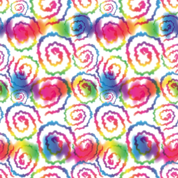 Hippie Tie Dye Rainbow HBTQ virvla sömlösa mönster i abstrakt bakgrund stil. Färgglad Shibori psykedelisk textur med spiralform och vågor — Stockfoto