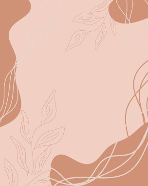 Fırça Vektörü Kolajı Arkaplanı. Güzellik ve Moda Şirketi Marka Tasarım Tarzı. Yaratıcı İş Konsepti Pastel Rengi.