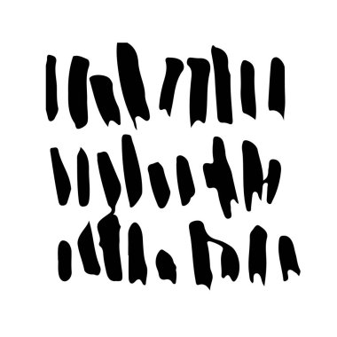 Beyaz Arkaplan Vuruşu Şeklinde izole edilmiş Siyah Renk Taslak Basit Desen ile Vektör Soyut Fırça El Çizimi