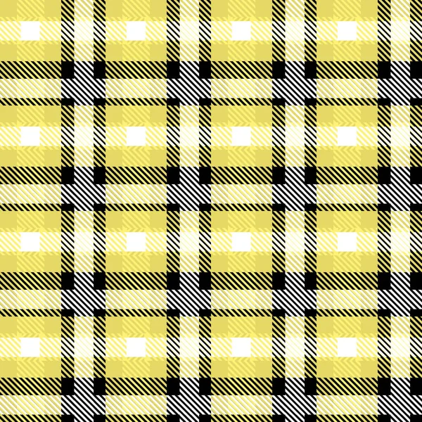 Vector Yellow Plaid Check Teen Seamless Pattern in Geometric Abstract Style Can be used for Summer Fashion Fabric Design, School Textile Classic Dress, Picnic Blanket, Retro Print Girly Shirt — 스톡 벡터