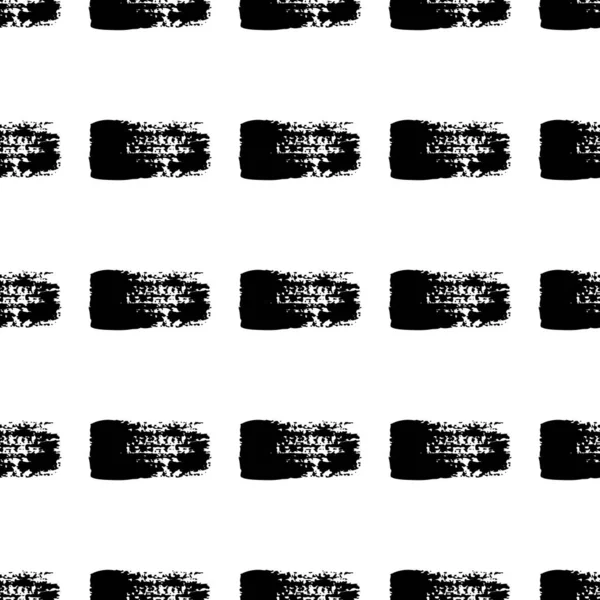 Vector Brush Seamless Pattern Grange Diseño geométrico minimalista en color negro. Fondo Grung Collage moderno para tela y textil para niños — Archivo Imágenes Vectoriales