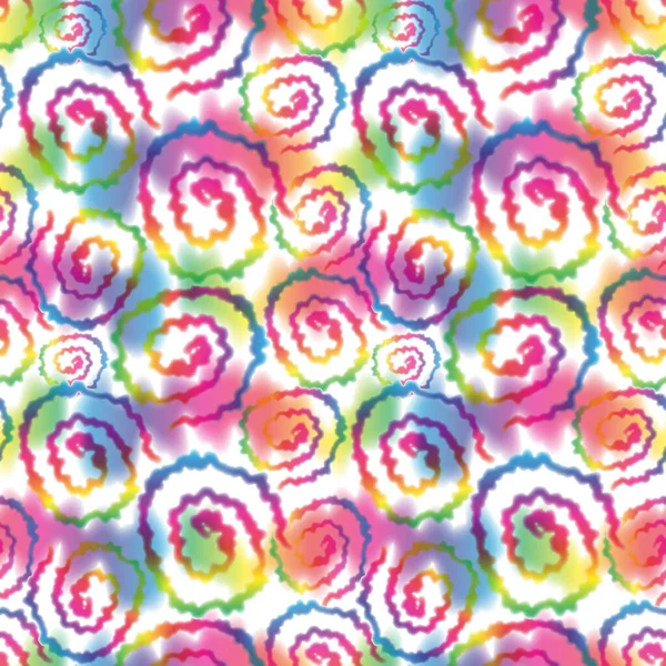 Hippie Tie Dye Rainbow LGBT Wave Seamless Pattern im abstrakten Hintergrundstil. Bunte Shibori-Psychedelische Textur mit Wellen und Wirbel — Stockfoto