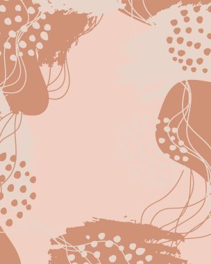 Pastel Grange Fırça Vektör Kolajı Geçmişi. Güzellik ve Moda Şirketi Marka Tasarım Tarzı. Sosyal Medya İçin Yaratıcı İş Kavramının Yumuşak Rengi