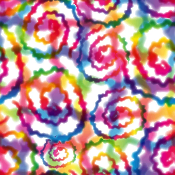 Hippie Tie Dye Rainbow LGBT Swirl Patrón sin costuras en abstracto estilo de fondo. Textura psicodélica Shibori colorida con cuadros y remolino — Foto de Stock