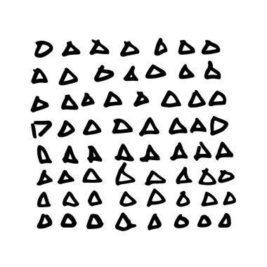 Üçgen Vektör Soyut Fırça El Çizimi Siyah Renk Çizimi Basit Desen Beyaz Arkaplan Vuruşu Şeklinde izole edilmiş Geometrik Desen