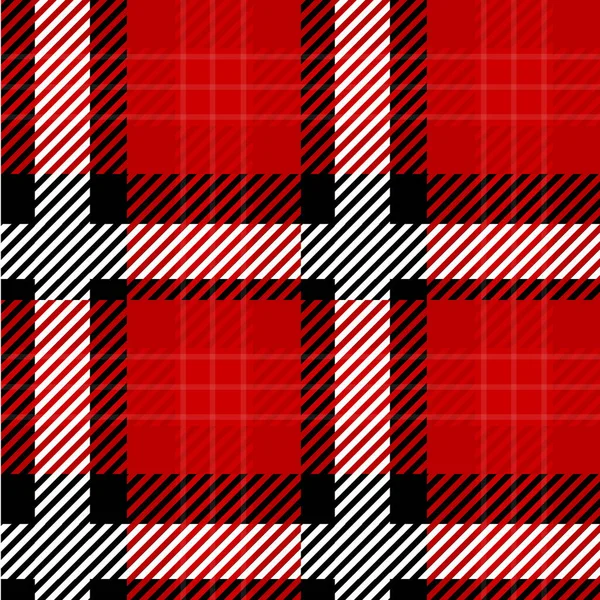 Vector Red Plaid Check Seamless Pattern in Geometric Abstract Style Can be used for Fashion Fabric Design, School Teen Textile Classic Dress, Picnic Blanket, Retro Print Shirt — 스톡 벡터