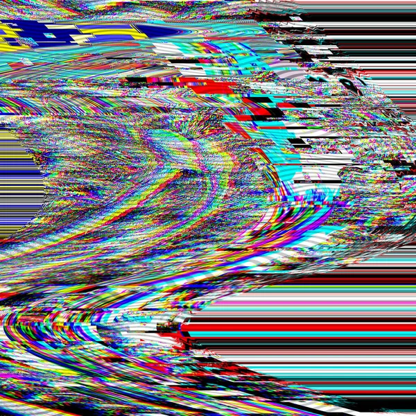 TV Photo Noise Chyba psychedelické pozadí Old VHS screen error Digital pixel noise abstract design Computer bug. Televizní signál selhal. Technický problém grunge tapety. Barevný zvuk — Stock fotografie