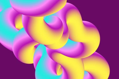 3D Soyut Vektör Duvar Kağıdı Sıvı Sıvı Eğri Fütüristik Arkaplan. Çoklu Renkli Sancak Yaratıcı Grafik Tasarımı. Canlı Modern Renklerdeki Dinamik Elementler.