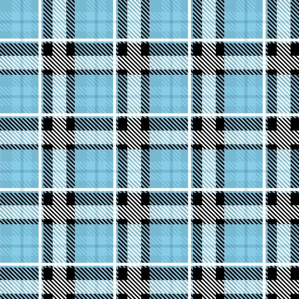 Vector Plaid Blue Color Check Seamless Pattern in geometrischen abstrakten Stil kann für Teen Fashion Stoffdesign, Textil-Klassiker Kleid, Picknickdecke, Retro-Print-Shirt und Hintergrundtextur verwendet werden — Stockvektor