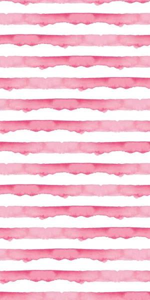 Abstract Pink Stripes Watercolor Background. Seamless Pattern for Fabric Textile and Paper. Simple Hand Painted Stripe — Stock Photo, Image