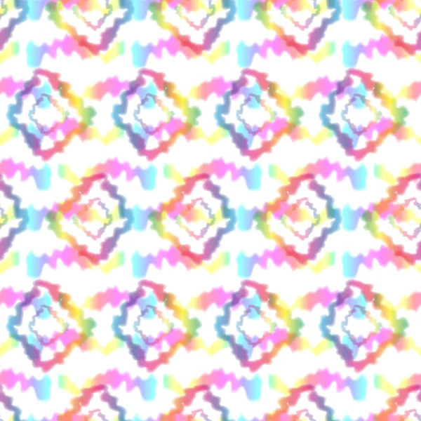 Hippie Tie Dye Rhombus Rainbow LGBT Seamless Pattern σε αφηρημένο στυλ φόντου. Πολύχρωμο Shibori Psychedelic Υφή με σχήμα Rhomb και ρίγες — Φωτογραφία Αρχείου