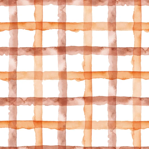 Δείτε Orange Brown Abstract WatercolorSeamless Pattern με Stripes. Επιστρωμένο γεωμετρικό υπόβαθρο. Χειροποίητη Υφή Ύφασμα και Ταπετσαρία. — Φωτογραφία Αρχείου
