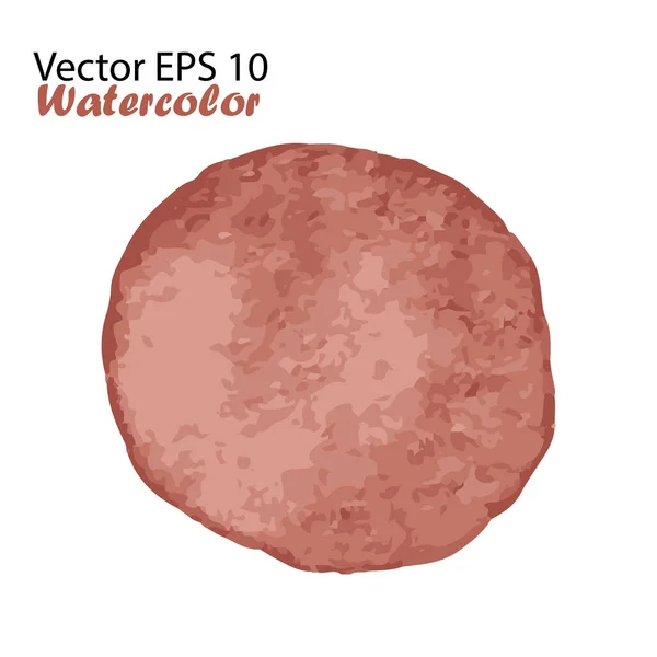 Vector Watercolor Brush Stroke Splash Circle σε καφέ χρώμα. Χειροποίητο στοιχείο σχεδιασμού. Βαμμένο χέρι υδατογραφία Dot — Διανυσματικό Αρχείο