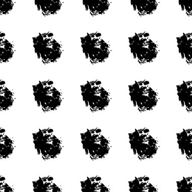 Vektör Yuvarlak Fırça Desensiz Grange Çemberi. Nokta Benekli Minimalist Geometrik Tasarım Siyah Renkli Nokta ve Noktalı. Modern Grung Kolajı Çocuk kumaşı