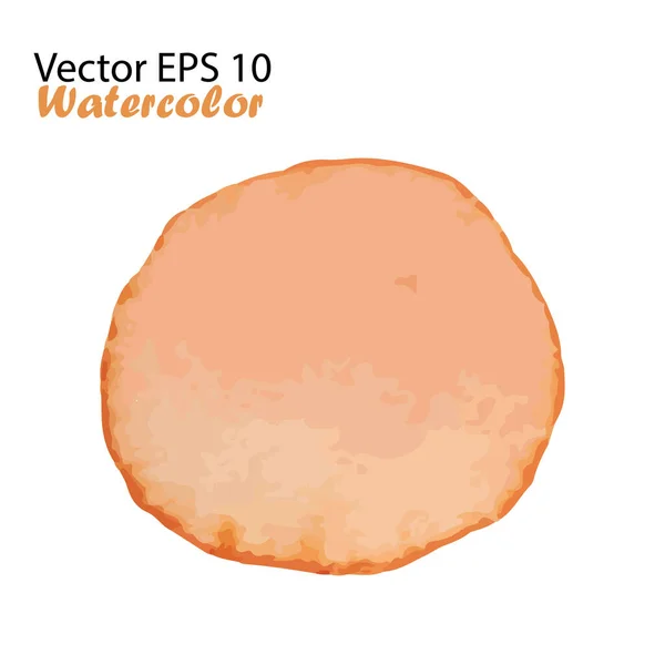 Vektorový akvarel štětcem Stříkací kruh. Ručně vyrobený designový prvek v oranžové barvě Ručně malované akvarely tečka — Stockový vektor