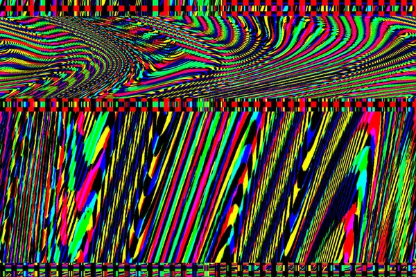 TV Glitch psychedelic Fondo de ruido Error de pantalla VHS antiguo Diseño abstracto de ruido de píxeles digitales Error informático. La señal de televisión falla. Problema técnico en el estilo Grunge — Foto de Stock