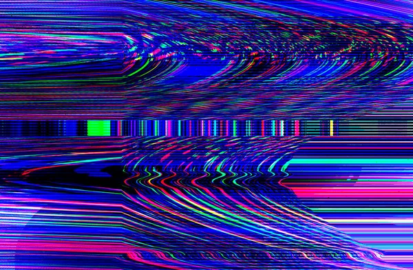 TV Glitch psychedelic Fondo de ruido Error de pantalla VHS antiguo Diseño abstracto de ruido de píxeles digitales Error informático. La señal de televisión falla. Problema técnico en el estilo Grunge — Foto de Stock