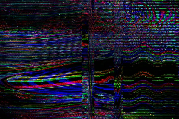 TV Glitch psicodélico Ruído fundo Velho erro de tela VHS Digital pixel noise abstract design Computer bug. O sinal da televisão falha. Problema técnico no estilo Grunge — Fotografia de Stock