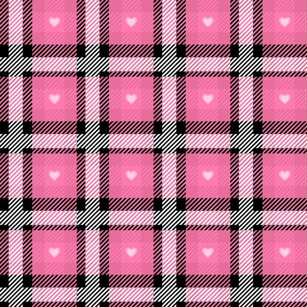 Vector Pink Plaid Check Seamless Pattern in Geometric Abstract Style Może być stosowany do dziewczęcego projektowania tkanin, sukienki klasycznej School Teen Textile, koca piknikowego, koszuli Retro Print i owijania — Wektor stockowy