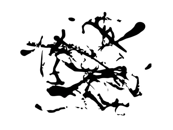 Texture dessinée à la main par pinceau abstrait vectoriel en croquis de couleur noire Modèle simple isolé sur fond blanc Forme de trait — Image vectorielle