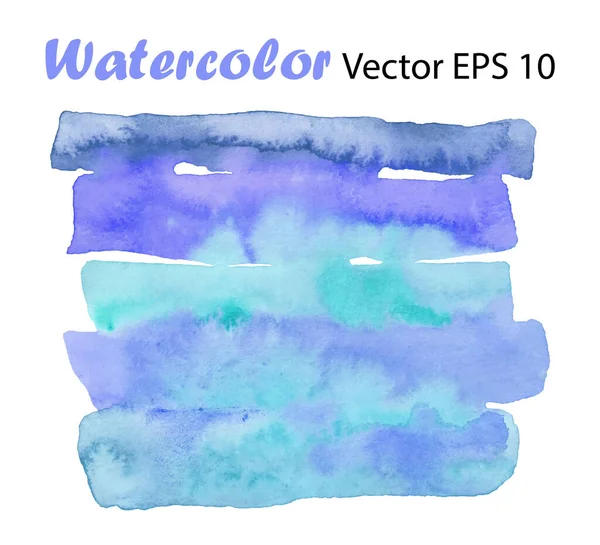 Modrý vektor akvarel Abstraktní pozadí. Ručně malované akvarely Prvek designu. Ilustrace izolovaná na bílém. Zimní a vlnová textura — Stockový vektor