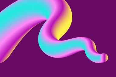 Vektörde Soyut Sıvı Gradyan Arkaplanı. Duvar Kağıdı ve Posteri için 3B Yaratıcı Dinamik Geometrik Elementler.