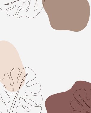 Vektör Kolajı Canavarı Yaprakları. Güzellik ve Moda Şirketi Marka Tasarım Tarzı. Yaratıcı İş Konsepti Pastel Rengi ve Yaprağı