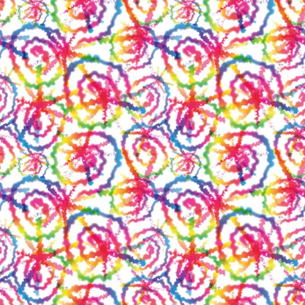 Hippie Tie Dye Rainbow LGBT Swirl Seamless Pattern im abstrakten Hintergrundstil. Bunte Shibori psychedelische Textur mit Spiralform — Stockfoto