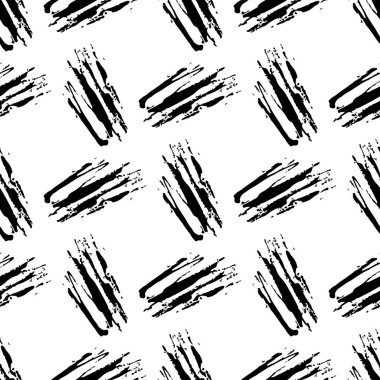 Siyah Renkli Minimalist Minimalist Geometrik Tasarım Vektörsüz Fırça Deseni. Çocuklar için Modern Grung Kolajı Kumaş ve Tekstil