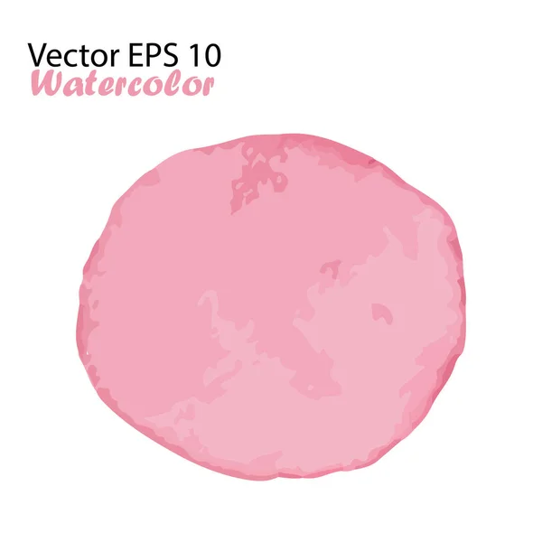 Vektorová akvarel štětcem přeškrtnuté stříknutí kruh v růžové dívčí barvě. Ručně vyrobený designový prvek. Ručně malované akvarely tečka — Stockový vektor