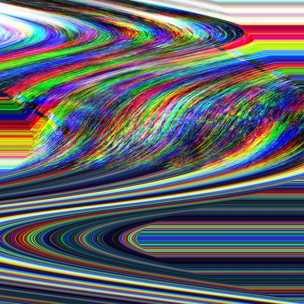 Glitch fundo psicodélico. Erro na tela da TV antiga. Design abstrato de ruído de pixel digital. Falha fotográfica. O sinal da televisão falha. Problema técnico grunge papel de parede. Ruído colorido — Fotografia de Stock