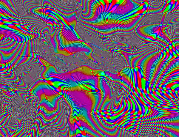 Hippie Trippy Psychedelic Rainbow Background LSD Colorful Wallpaper. Resumen Ilusión hipnótica. Hippie Retro textura Glitch y Disco — Foto de Stock