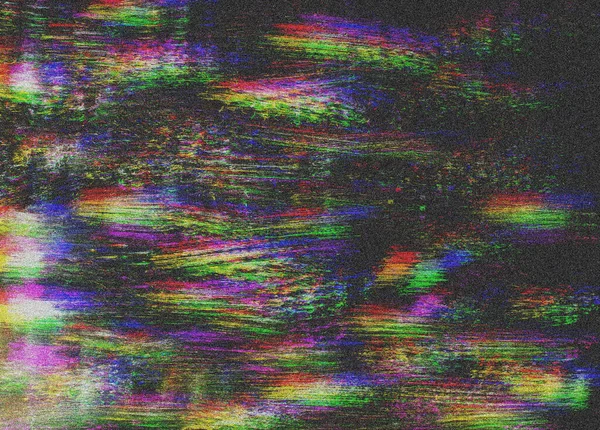 Glitch psychedelic Old TV background with Noise Screen error. 디지털 픽셀 잡음 추상적 인 디자인. 사진 결함. 텔레비전 신호가 고장났다. 기술적 인 문제는 벽지를 휘게 만드는 것이다. 다채 로운 소음 — 스톡 사진