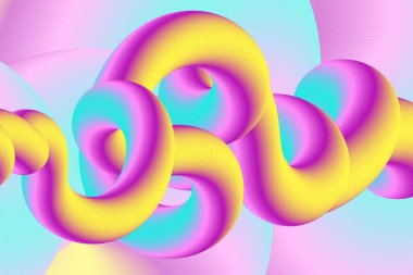 Dalga Vektörü 3D Soyut Sıvı Sıvı Eğri Fütüristik Arkaplan. Çoklu Renkli Sancak Yaratıcı Grafik Tasarımı. Canlı Modern Renklerdeki Dinamik Elementler.
