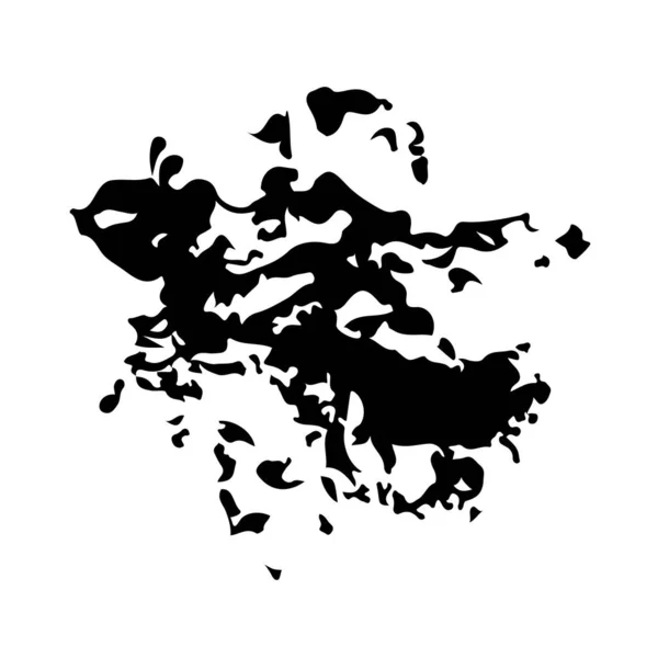 Pennello astratto vettoriale Texture disegnata a mano in disegno di colore nero Modello semplice isolato sulla forma della traccia di sfondo bianco — Vettoriale Stock