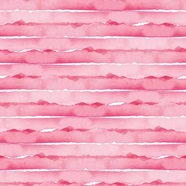 Resumen Pink Stripes Acuarela Fondo. Patrón sin costura para tela textil y papel. Simple raya pintada a mano —  Fotos de Stock