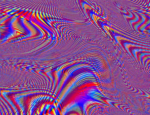 Hippie Trippy Psychedelic Rainbow Hintergrund LSD Bunte Tapete. Abstrakte Hypnotische Illusion. Hippie Retro Texture Glitch und Disco — Stockfoto