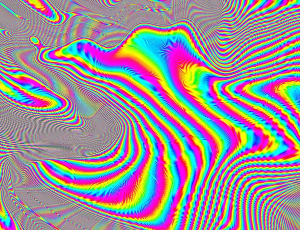 Psychedelische Regenbogen Hintergrund LSD Bunte Tapete. Abstrakte Hypnotische Illusion. Hippie Retro Textur — Stockfoto