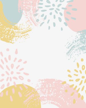 Fırça Vektörü Kolajı Arkaplanı. Güzellik ve Moda Şirketi Marka Tasarım Tarzı. Yaratıcı İş Konsepti Pastel Rengi.