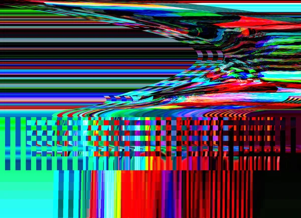 グリッチ背景テレビVHSノイズコンピュータ画面エラーデジタルピクセルノイズ抽象的なデザイン写真グリッチテレビ信号が失敗データ崩壊技術的な問題グランジ壁紙 — ストック写真