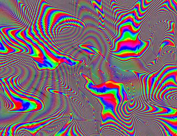 Psychedelische Regenbogen Hintergrund LSD Bunte Tapete. Abstrakte Hypnotische Illusion. Hippie Retro Textur — Stockfoto