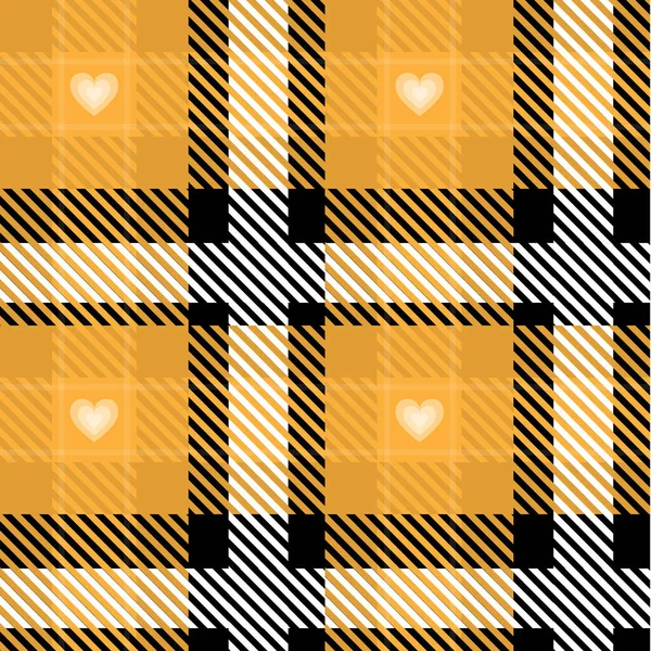 Vector Orange Plaid Check Teen Seamless Pattern in Geometric Abstract Style Can be used for Summer Fashion Fabric Design, School Textile Classic Dress, Picnic Blanket — 스톡 벡터