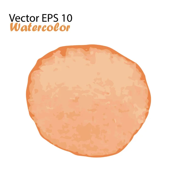 Vector Watercolor Brush Stroke Splash Circle. Χειροποίητο σχεδιαστικό στοιχείο σε πορτοκαλί χρώμα. Βαμμένο χέρι υδατογραφία Dot — Διανυσματικό Αρχείο