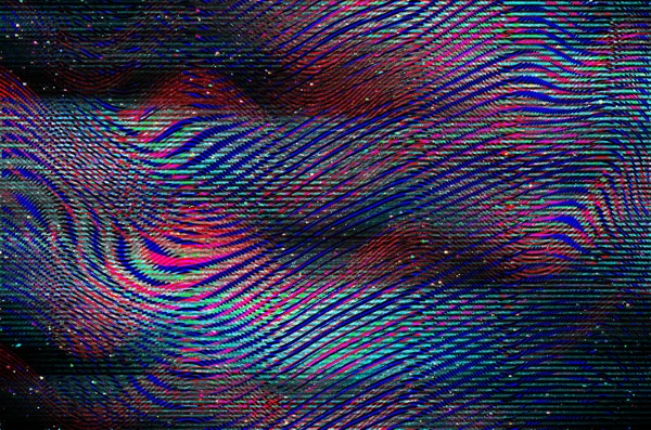TV závada psychedelický Hluk pozadí Staré VHS obrazovka chyba Digitální pixel šum abstraktní design Počítačová chyba. Televizní signál selhal. Technický problém ve stylu Grunge — Stock fotografie