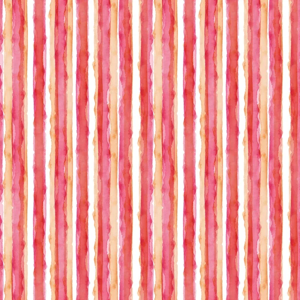 Αφηρημένες απλές λωρίδες φόντο ακουαρέλα. Ροζ και πορτοκαλί χρώμα. Μοτίβο χωρίς ραφή για ύφασμα και χαρτί. Απλή ζωγραφισμένη στο χέρι λωρίδα — Φωτογραφία Αρχείου