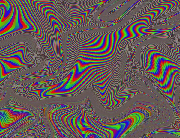 Psikedelik Gökkuşağı Arkaplan LSD Renkli Duvar Kağıdı. Soyut Hipnotik İllüzyon. Hippi Retro Doku — Stok fotoğraf
