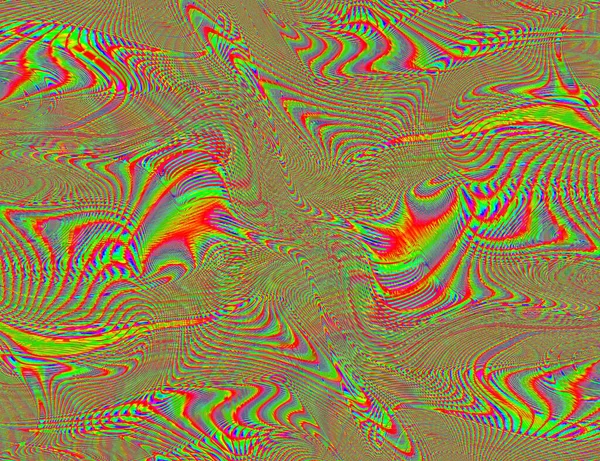Trippy Psychedelic Rainbow fundo Glitch LSD colorido papel de parede. 60s Abstrato Ilusão hipnótica. Textura Hippie Retro. alucinações — Fotografia de Stock