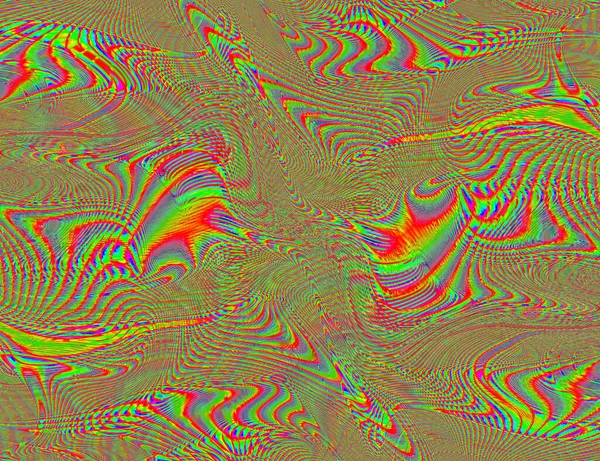 Trippy Psychedelic Rainbow Background Glitch LSD Colorful Wallpaper. 60s Resumen Ilusión hipnótica. Hippie Retro Texture. alucinaciones —  Fotos de Stock